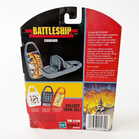 Battleship Clip-On Mini Board Game Portable Carabiner Basic Fun New Sealed - Picture 2 of 5